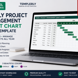 Yearly Project Management Gantt Chart